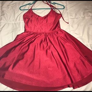 Bright Red Halter Mini-Dress